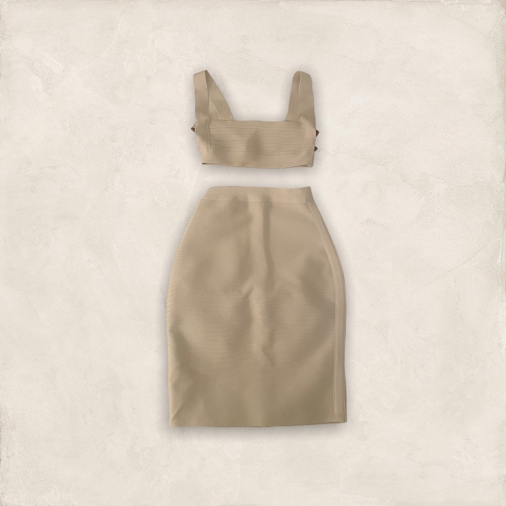 House Of CB beige skirt set